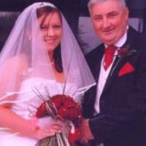 Michelle and her dad on her wedding day