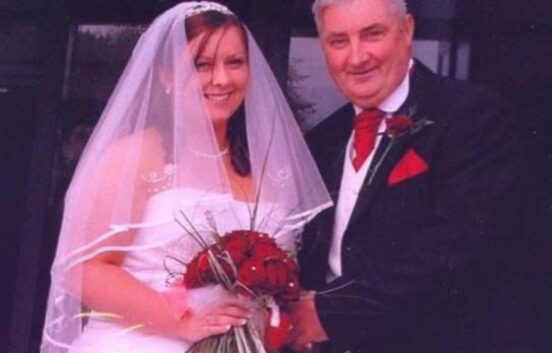 Michelle and her dad on her wedding day