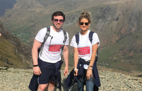 Two hikers on a mountain